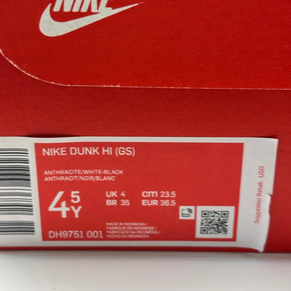 Nike Dunk High GS Black White Panda Sneakers DB2179-103 Kids Size 4.5Y